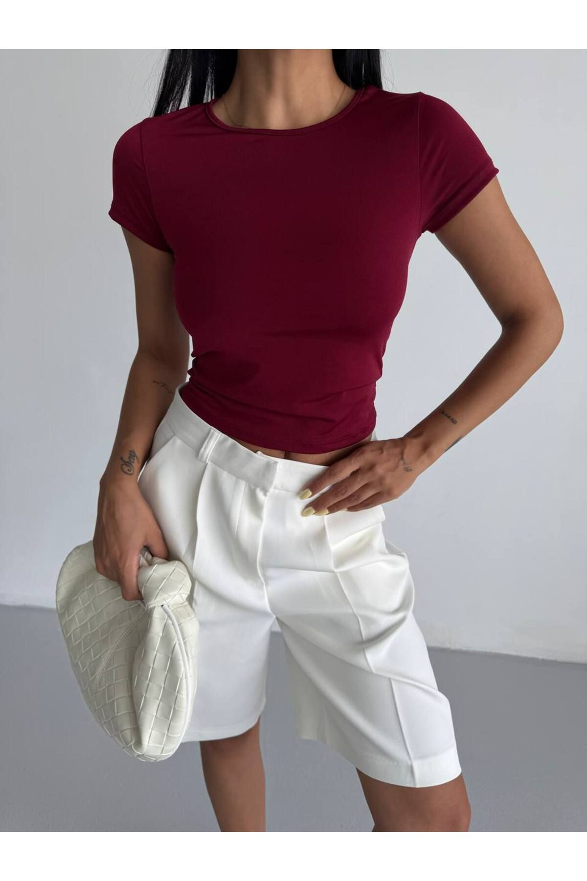 KADIN CROP BLUZ